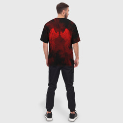 Мужская футболка oversize 3D Lucifer крылья - фото 2