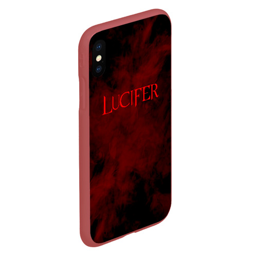 Чехол для iPhone XS Max матовый Lucifer крылья, цвет красный - фото 3