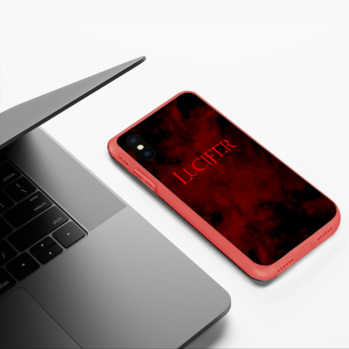 Чехол для iPhone XS Max матовый Lucifer крылья, цвет красный - фото 5