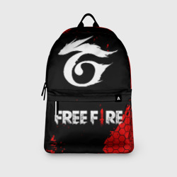 Рюкзак с принтом Рюкзак Garena free fire для любого человека, вид спереди №3. Цвет основы: белый