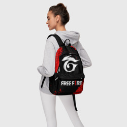 Рюкзак с принтом Рюкзак Garena free fire для любого человека, вид спереди №4. Цвет основы: белый