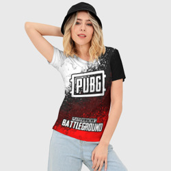 Женская футболка 3D Slim Рюкзак PUBG ПАБГ - фото 2