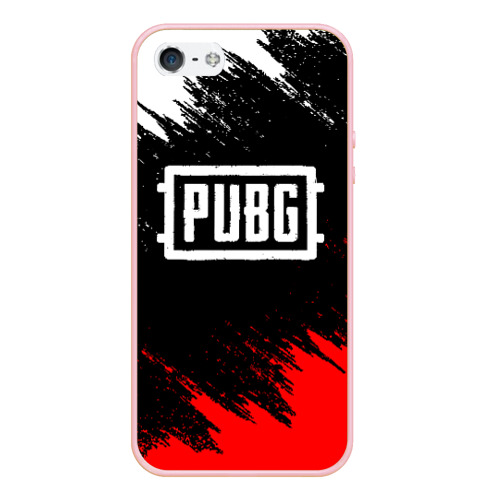 Чехол для iPhone 5/5S матовый PUBG, цвет светло-розовый