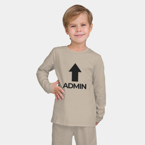 Детская пижама с лонгсливом хлопок Да, я Админ, цвет миндальный - фото 3