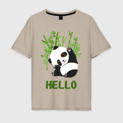 Мужская футболка хлопок Oversize Panda Hello