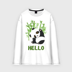 Мужской лонгслив oversize хлопок Panda Hello