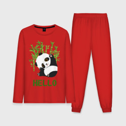 Мужская пижама с лонгсливом хлопок Panda Hello