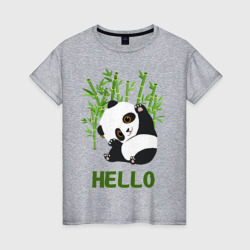 Женская футболка хлопок Panda Hello