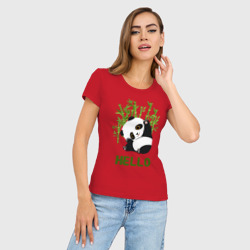 Женская футболка хлопок Slim Panda Hello - фото 2