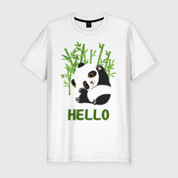 Мужская футболка хлопок Slim Panda Hello