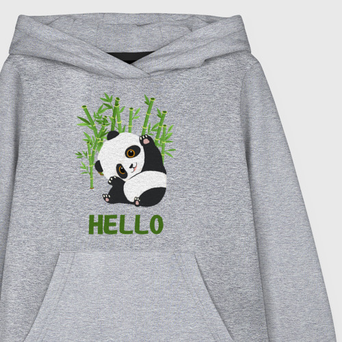 Детская толстовка хлопок Panda Hello, цвет меланж - фото 3