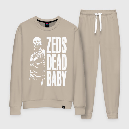Женский костюм хлопок с принтом Zed is dead baby, вид спереди #2