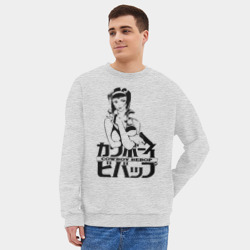 Мужской свитшот oversize без начеса хлопок Cowboy Bebop logo - фото 2