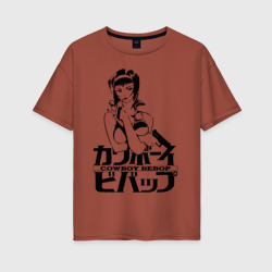 Женская футболка хлопок Oversize Cowboy Bebop logo