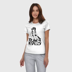 Женская пижама с белой футболкой хлопок Cowboy Bebop logo - фото 2