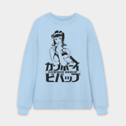 Мужской свитшот oversize без начеса хлопок Cowboy Bebop logo