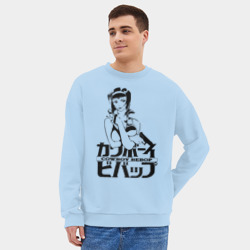 Мужской свитшот oversize без начеса хлопок Cowboy Bebop logo - фото 2