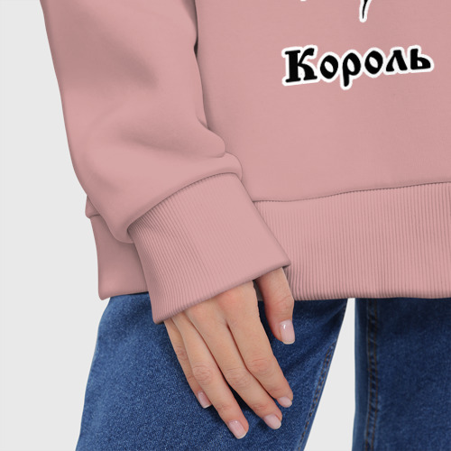 Женское худи Oversize хлопок Король и шут, цвет пыльно-розовый - фото 8