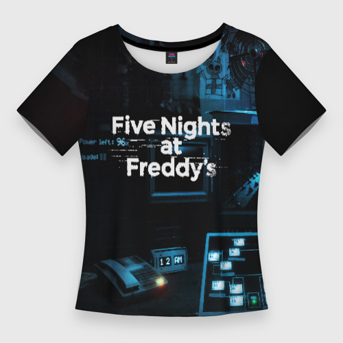 Женская футболка 3D Slim Five nights at Freddys, цвет 3D печать