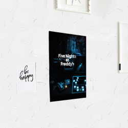 Постер с принтом Five nights at Freddys для любого человека, вид спереди №3. Цвет основы: белый