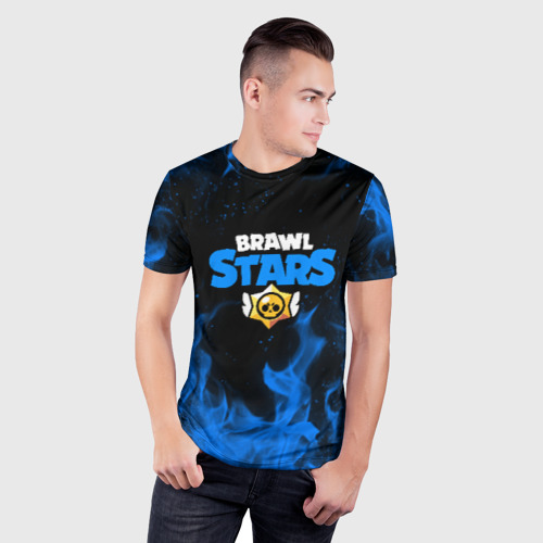 Мужская футболка 3D Slim с принтом BRAWL STARS | БРАВЛ СТАРС, фото на моделе #1