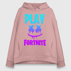 Женское худи Oversize хлопок Fortnite x Marshmello