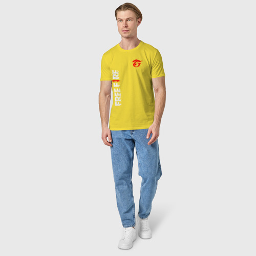 Мужская футболка хлопок Garena free fire, цвет желтый - фото 5