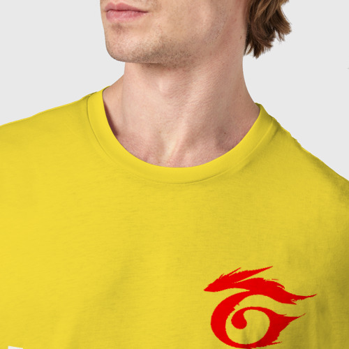 Мужская футболка хлопок Garena free fire, цвет желтый - фото 6