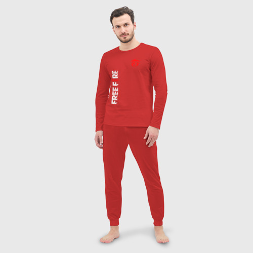 Мужская пижама с лонгсливом хлопок Garena free fire, цвет красный - фото 3