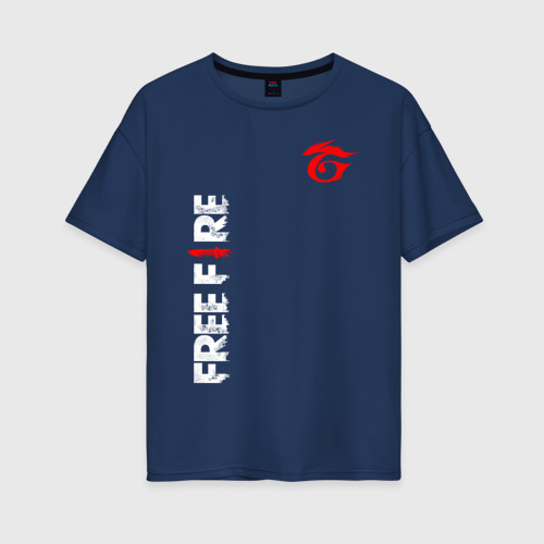 Женская футболка из хлопка оверсайз с принтом Garena free fire, вид спереди №1