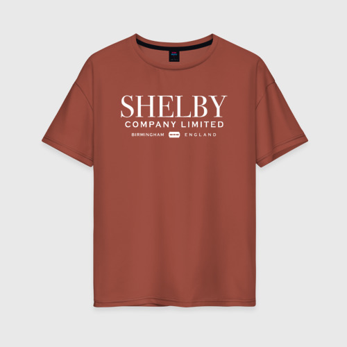 Женская футболка хлопок Oversize Shelby company limited, цвет кирпичный