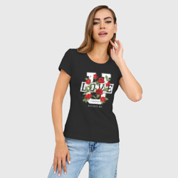 Женская футболка хлопок Slim Love u forever flowers - фото 2