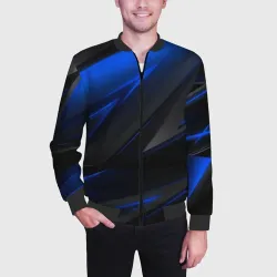 Мужской бомбер 3D Blue and Black - фото 2