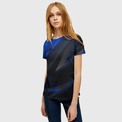 Женская футболка 3D Blue and Black - фото 2