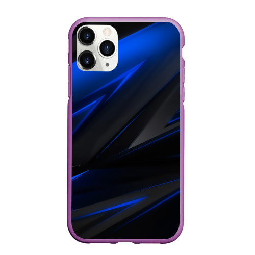 Чехол для iPhone 11 Pro Max матовый Blue and Black, цвет фиолетовый