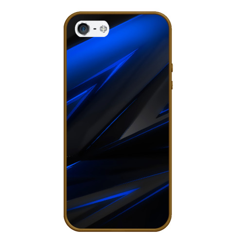 Чехол для iPhone 5/5S матовый Blue and Black, цвет коричневый