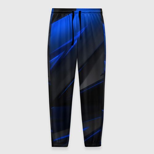 Мужские брюки 3D с принтом Blue and Black, вид спереди #2