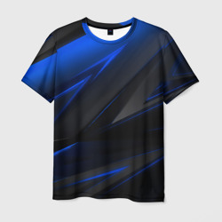 Мужская футболка 3D Blue and Black