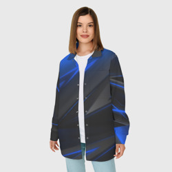 Женская рубашка oversize 3D Blue and Black - фото 2