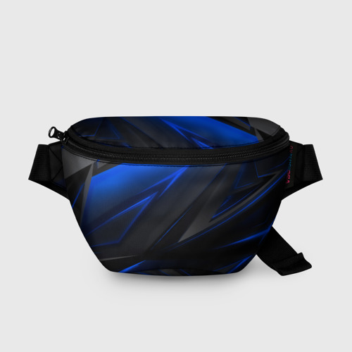Поясная сумка 3D с принтом Blue and Black, вид спереди #2