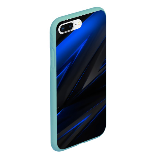 Чехол для iPhone 7Plus/8 Plus матовый Blue and Black, цвет мятный - фото 3