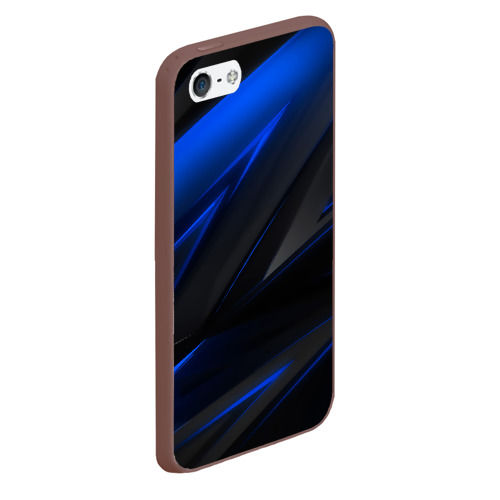 Чехол для iPhone 5/5S матовый Blue and Black, цвет коричневый - фото 3