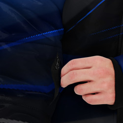 Куртка с принтом Blue and Black для мужчины, вид на модели спереди №3. Цвет основы: черный