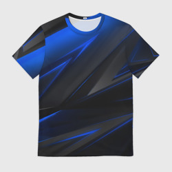 Мужская футболка 3D Blue and Black