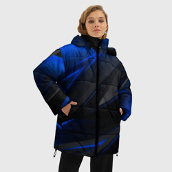 Женская зимняя куртка Oversize Blue and Black - фото 2