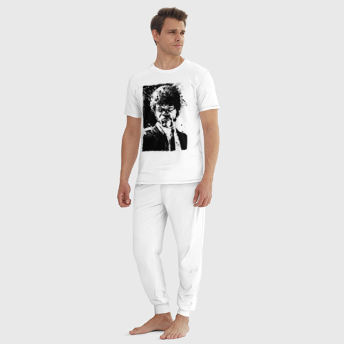 Мужская пижама хлопок Samuel L. Jackson, цвет белый - фото 5