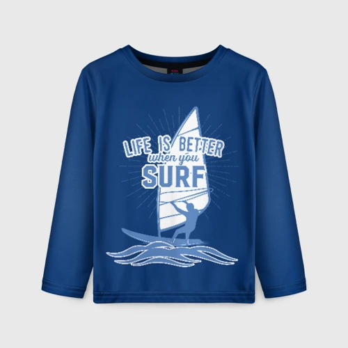 Детский лонгслив 3D Surf