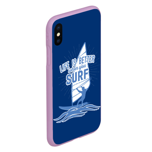 Чехол для iPhone XS Max матовый с принтом Surf, вид сбоку #3