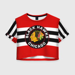 Женская футболка Crop-top 3D Chicago Blackhawks