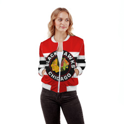 Женский бомбер 3D Chicago Blackhawks - фото 2